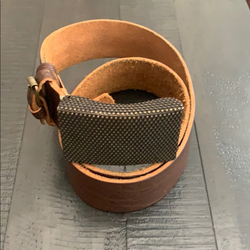 Ladies IKKS brown leather belt and buckle.